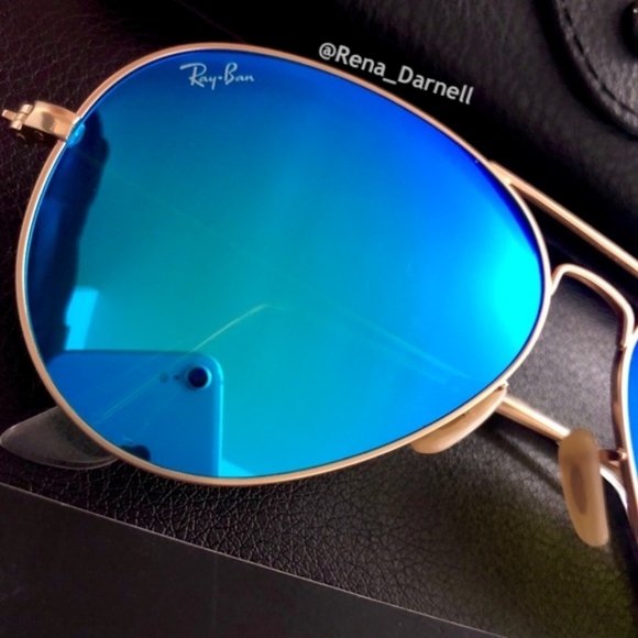 Blue Mirror RayBan Aviator RB3025 New - Picture 2 of 13